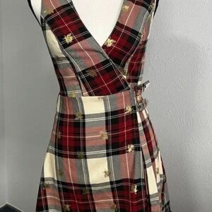 Urban Outfitters Flannel Pattern Bee Wrap Dress